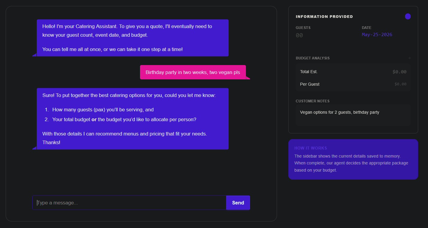 Catering AI Agent preview