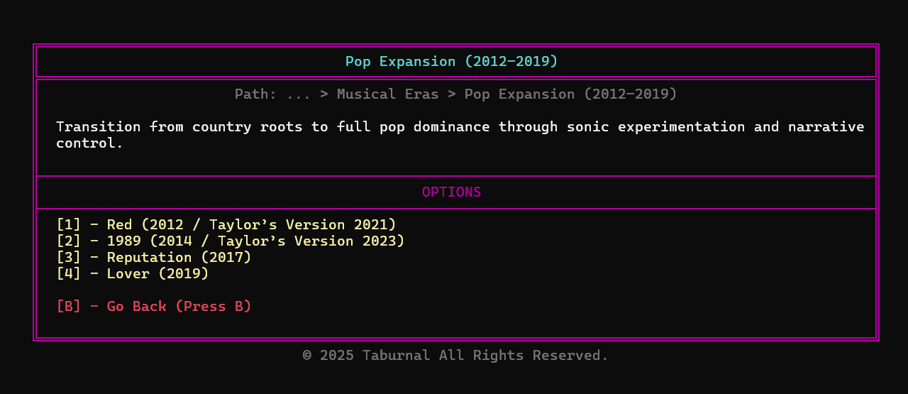 Taylor Swift Information Management System preview