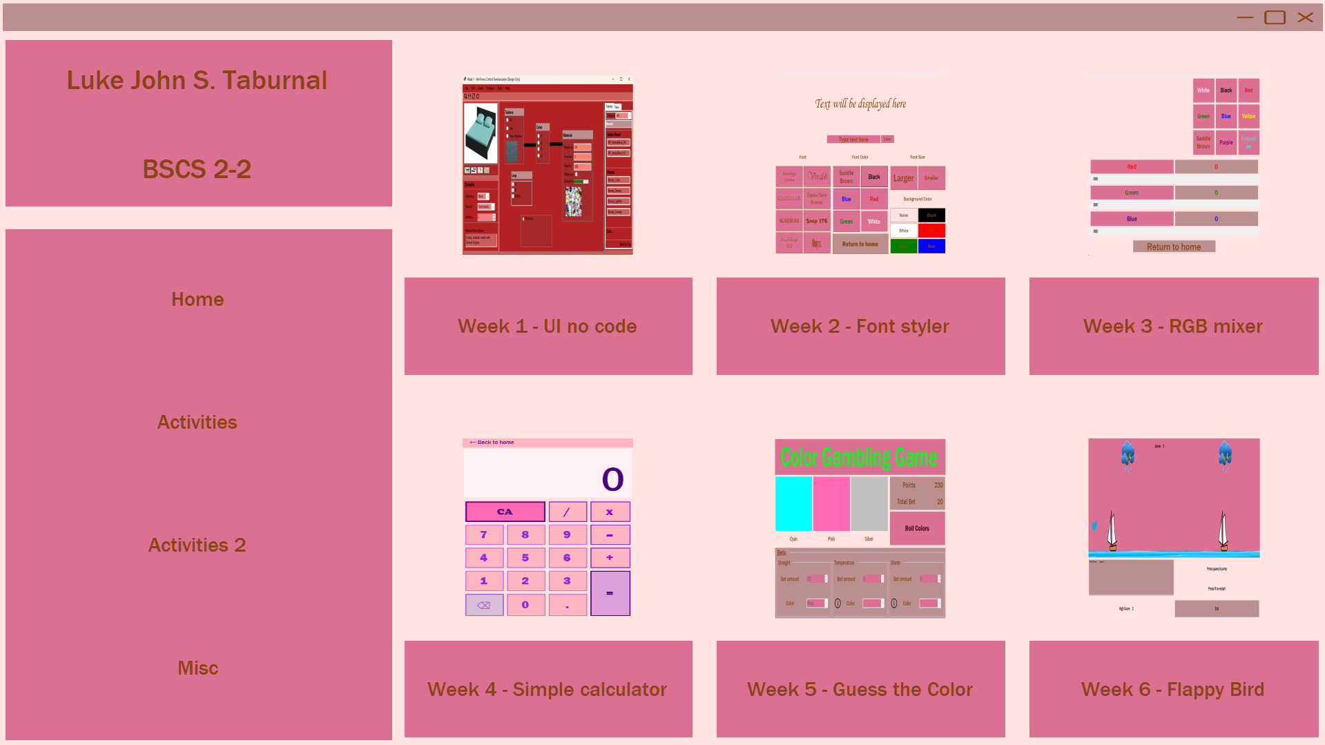 Windows Forms Coursework preview