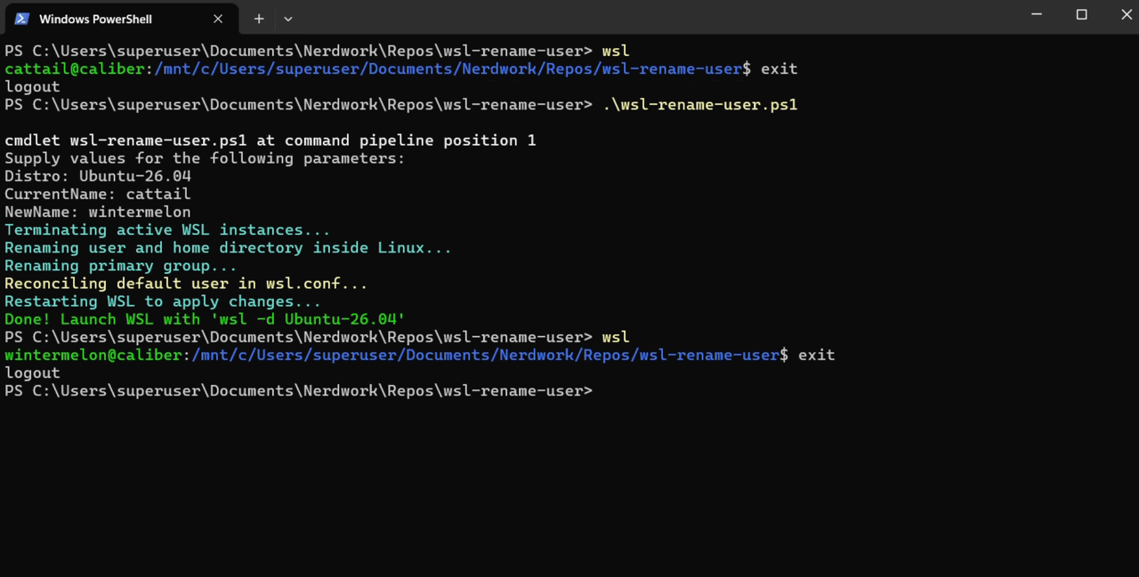 WSL Name Changer preview